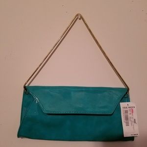 Steve Madden Patent Leather Clutch Teal Green